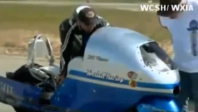 Motorcycle crashes 285 mph [VIDEO]: Bill Warner dies trying to top 300 mph, veered off runway, lunged 40 feet high