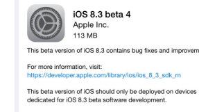 iOS 8.3 beta 4 released with bug fixes, add-ons, emojis, and more
