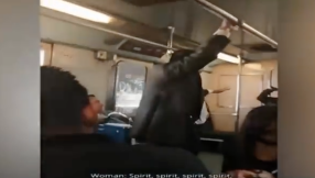 Man performed an 'exorcism' on a busy train as a woman screamed 'devil'