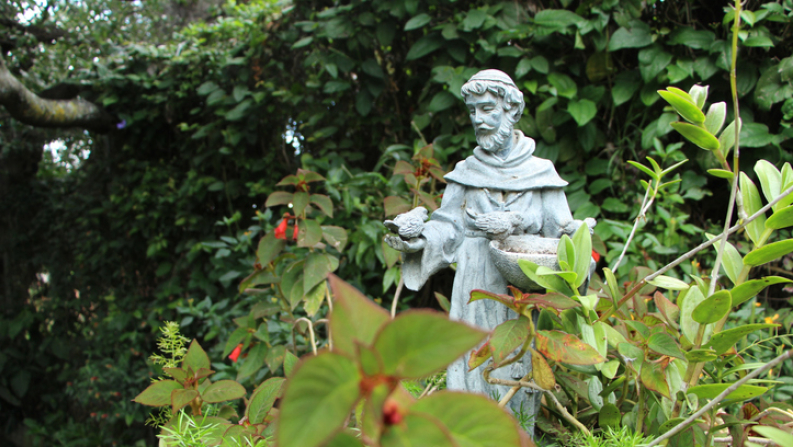 A statue of St Francis of Assisi