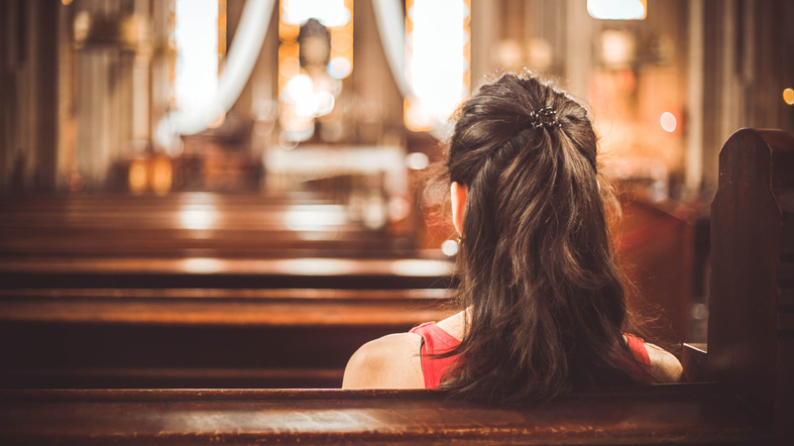 Christian woman, church, church attendance