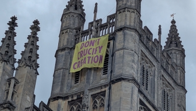 Bath Abbey banner drop