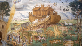 Noahs Ark painted in the church of San Maurizio al Monastero Maggiore, Milan church of early Christian origin, Italy