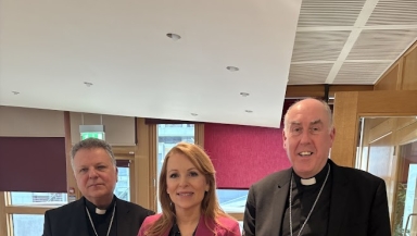 Bishop John Keenan, Ash Regan MSP and Bishop Brian McGee