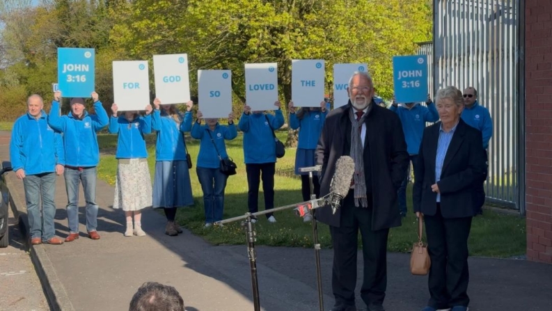Clive Johnston outside Coleraine Magistrates Court 22nd April 2026