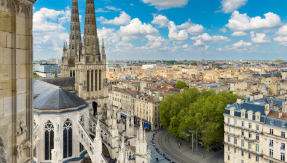Bordeaux city with St Andrew Cathedral, France