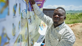Isaac Bataga a nurse at a health clinic in Bunia, Ituri, DRC.