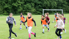 Children playing football