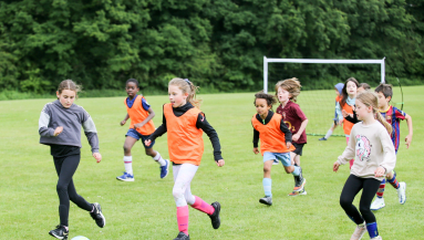 Children playing football