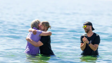 bournemouth, Boscombe beach, baptisms