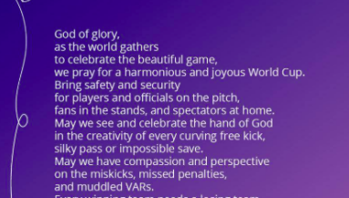 Church of England World Cup prayer