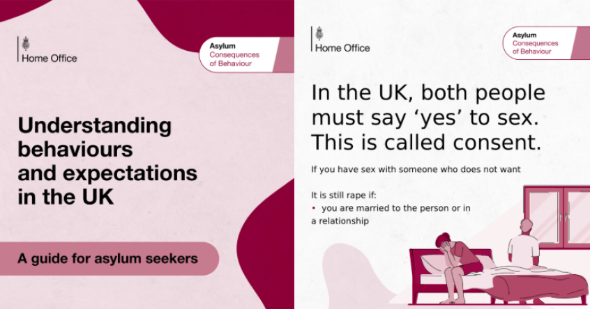asylum seekers, rape, consent, sexual assault, illegal immigration, booklet, pamphlet