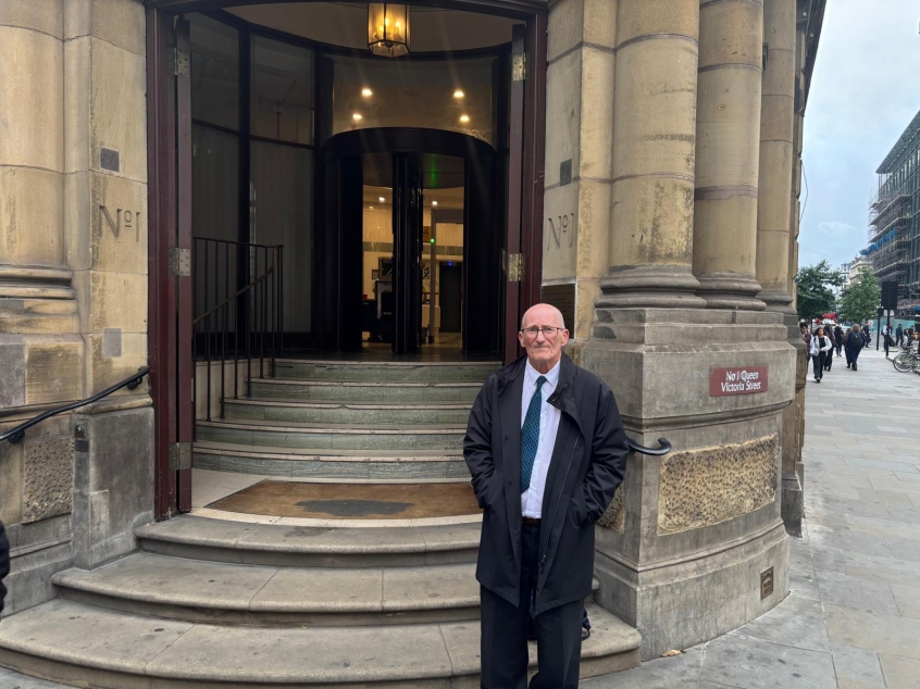 Richard Johnson outside City of London Magistrates Court