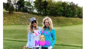 Tiffany Trump and her mother Marla Maples enjoy some prayer time together in church