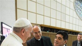 Diego Maradona meets Pope Francis in Rome