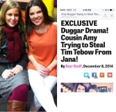 Jana Duggar and Tim Tebow aren't dating, cousin Amy Duggar laughs about tabloid issue