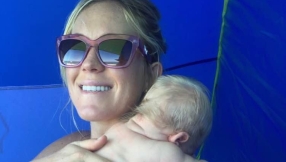 Bethany Hamilton says burping a baby not that simple as she shows how she does it
