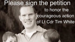 Ben Seewald rallies support for Lt. Cmdr. Tim White, hero of Chattanooga attack