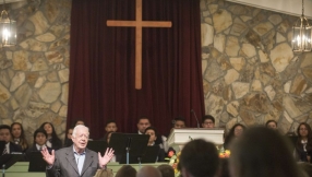 Battling cancer, Jimmy Carter still able to  share God\'s Word to packed congregation