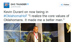 Oklahoma City Thunder news 2015: Kevin Durant inducted into Oklahoma Hall of Fame 2015