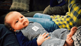 Ben and Jessa Seewald\'s son Spurgeon Elliot wears hand-me-downs from cousin Israel David Dillard