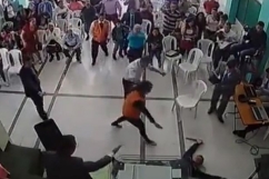 Divine intervention: \'Invisible force\' knocks down man about to stab priest inside church in Colombia