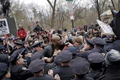 Trump foes block road in Arizona, march in New York, issue threatening letters to GOP presidential front-runner\'s family