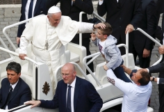 Pope Francis says Gospel is unfinished and \'we are all called to become living writers\' of the \'book of God\'s mercy\'