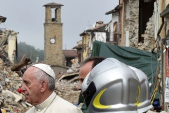 Pope Francis Hugs and Prays With Survivors In Town Devastated By Earthquake