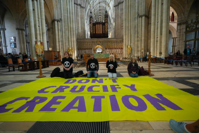 Climate protests held at cathedrals across England